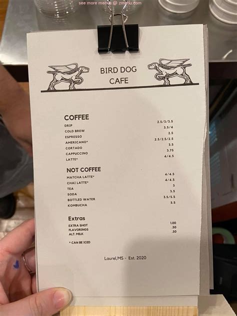 Online Menu of Bird Dog Cafe Restaurant, Laurel, Mississippi, 39440 .